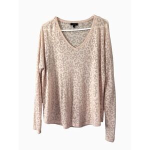 VTG Y2K Women XL Blouse Blush Leopard Print Sheer Top Light Layers Transition